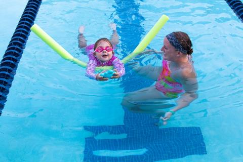 Child swimming lesson